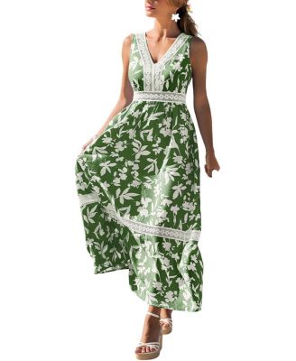 Women's V-Neck Pull-On Unlined Beach Dress
