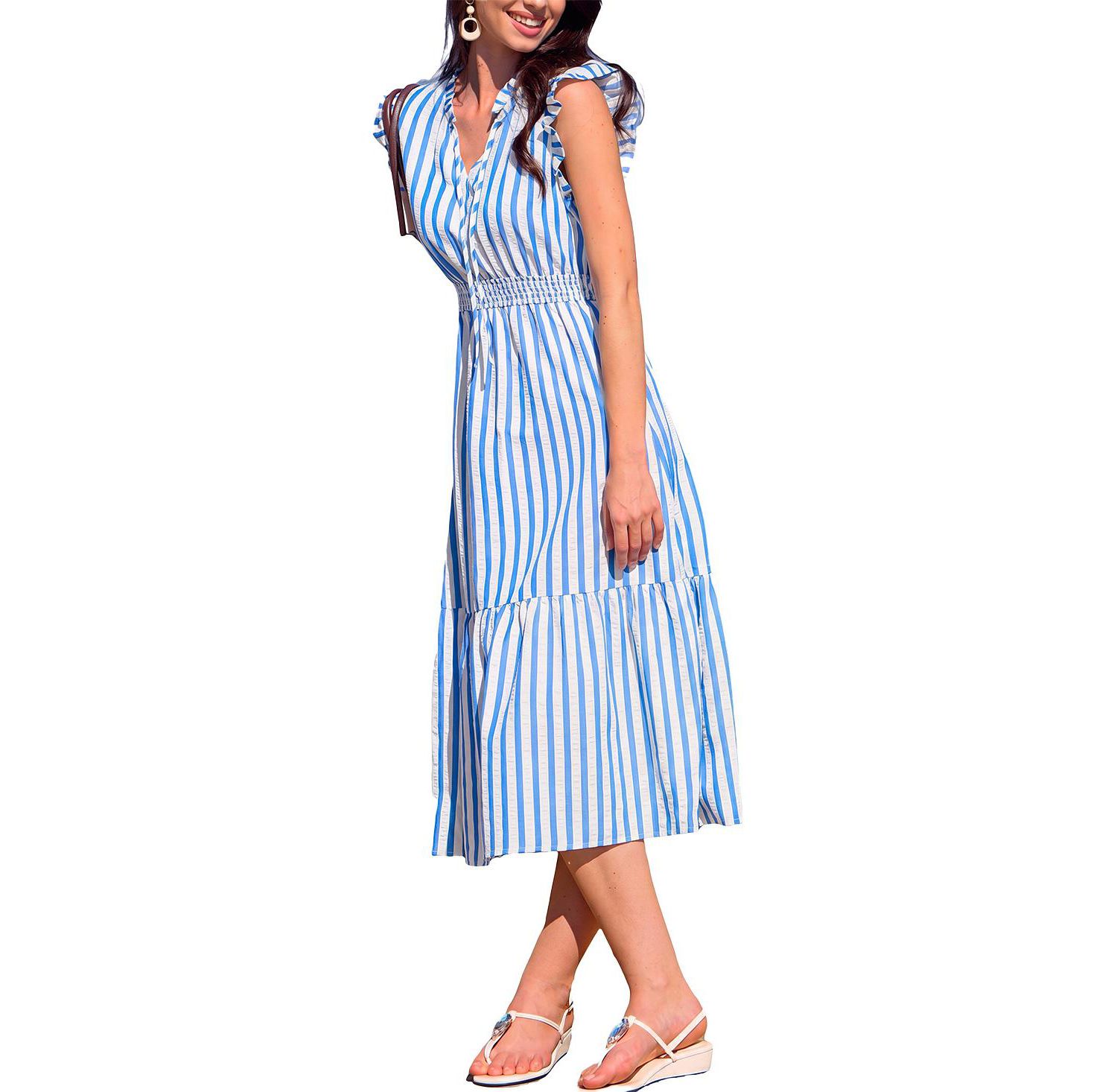 Women's Rain Check Striped Maxi Beach Dress
