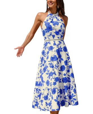 Women's Halter Neck Pull-On Occasion Dress, Unlined