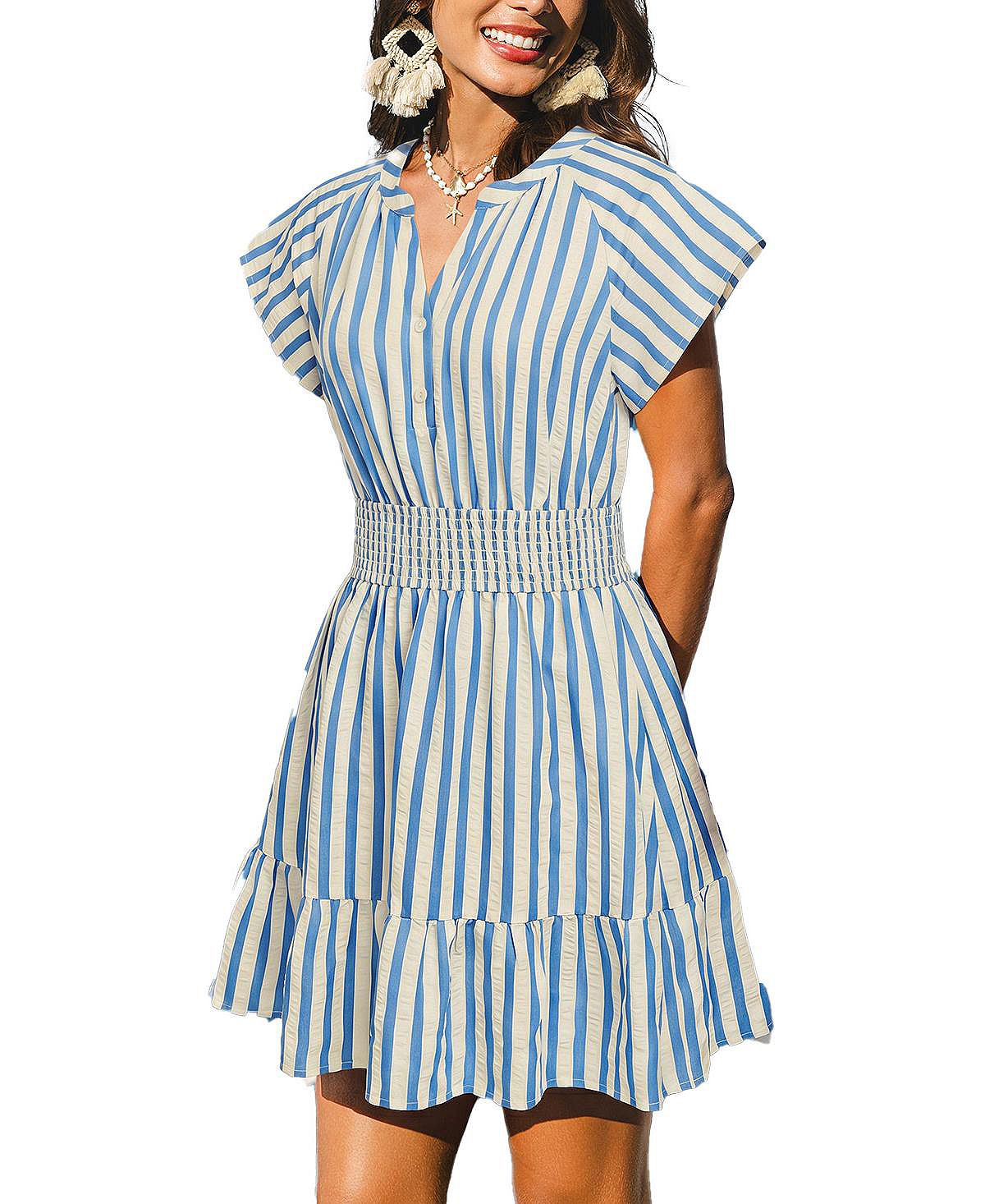 Cupshe Women's Azalea Striped Mini Beach Dress view 3 — MAYCSS fashion products