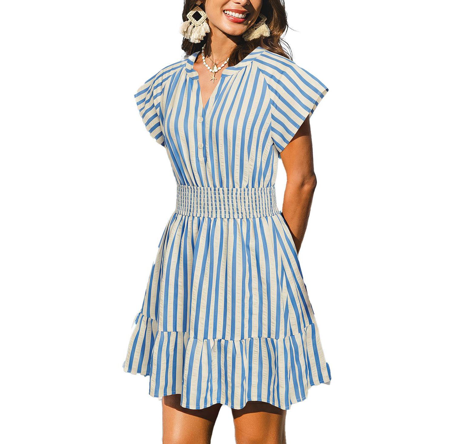 Women's Azalea Striped Mini Beach Dress