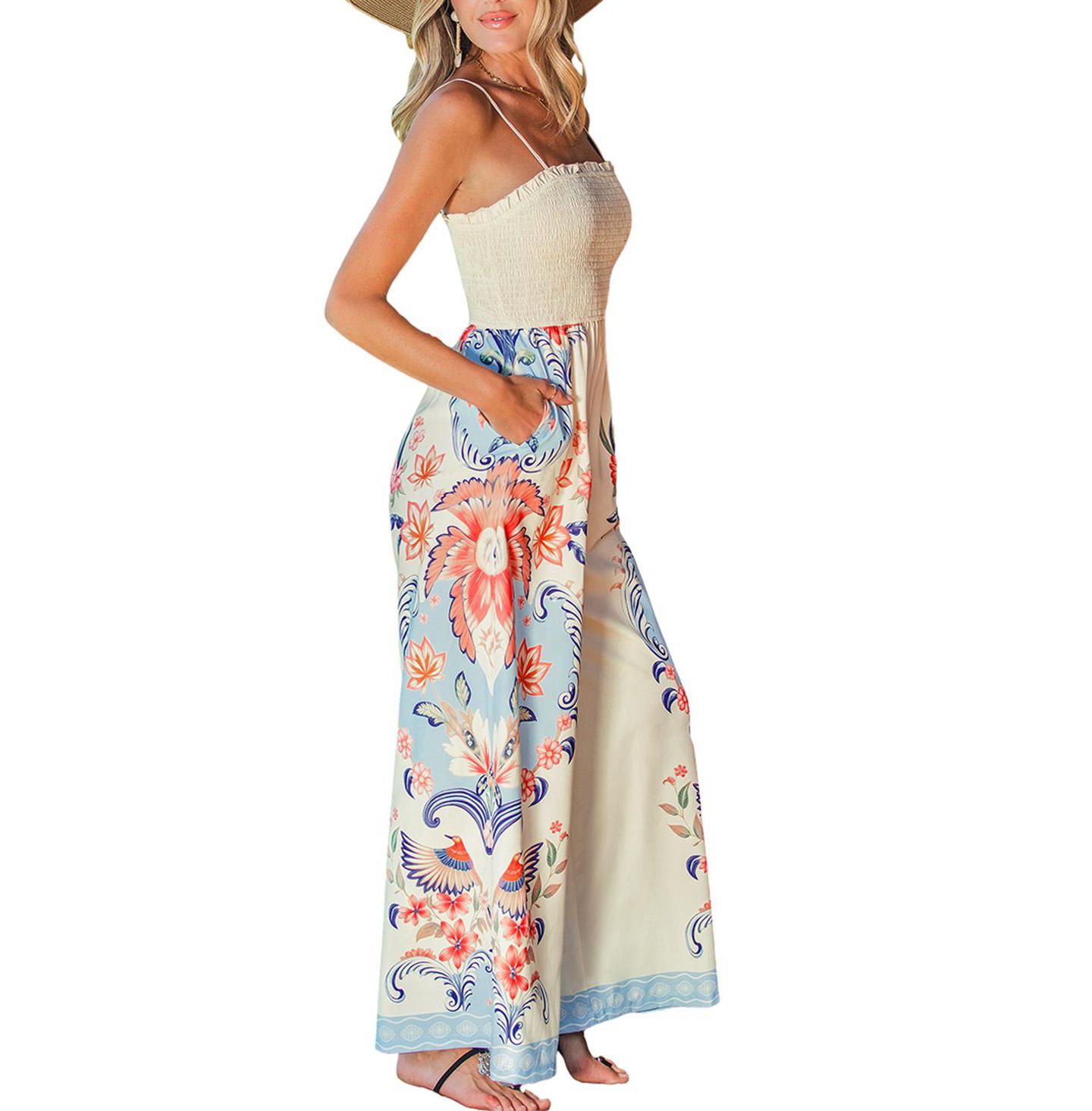 Женский комбинезон Cupshe Grand Gesture Tropical Jumpsuit, цвет: Пастельный синий — фото 2