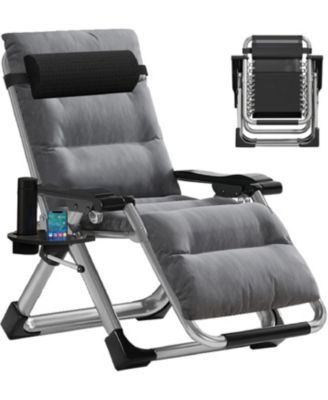 Zero Gravity Chair Reclining Lounge Chair with Removable Cushion and Tray for Indoor and Outdoor