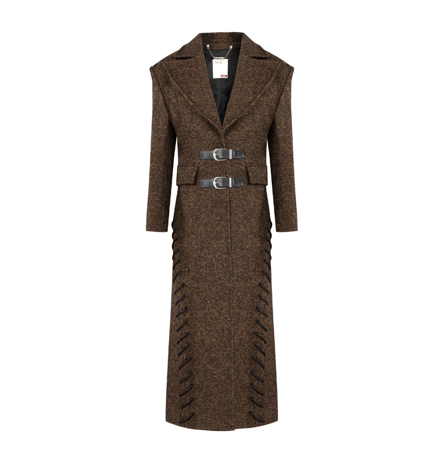 Женское пальто PCFG Cashmere And Wool Blend Long Overcoat, цвет: Коричневый — фото 5