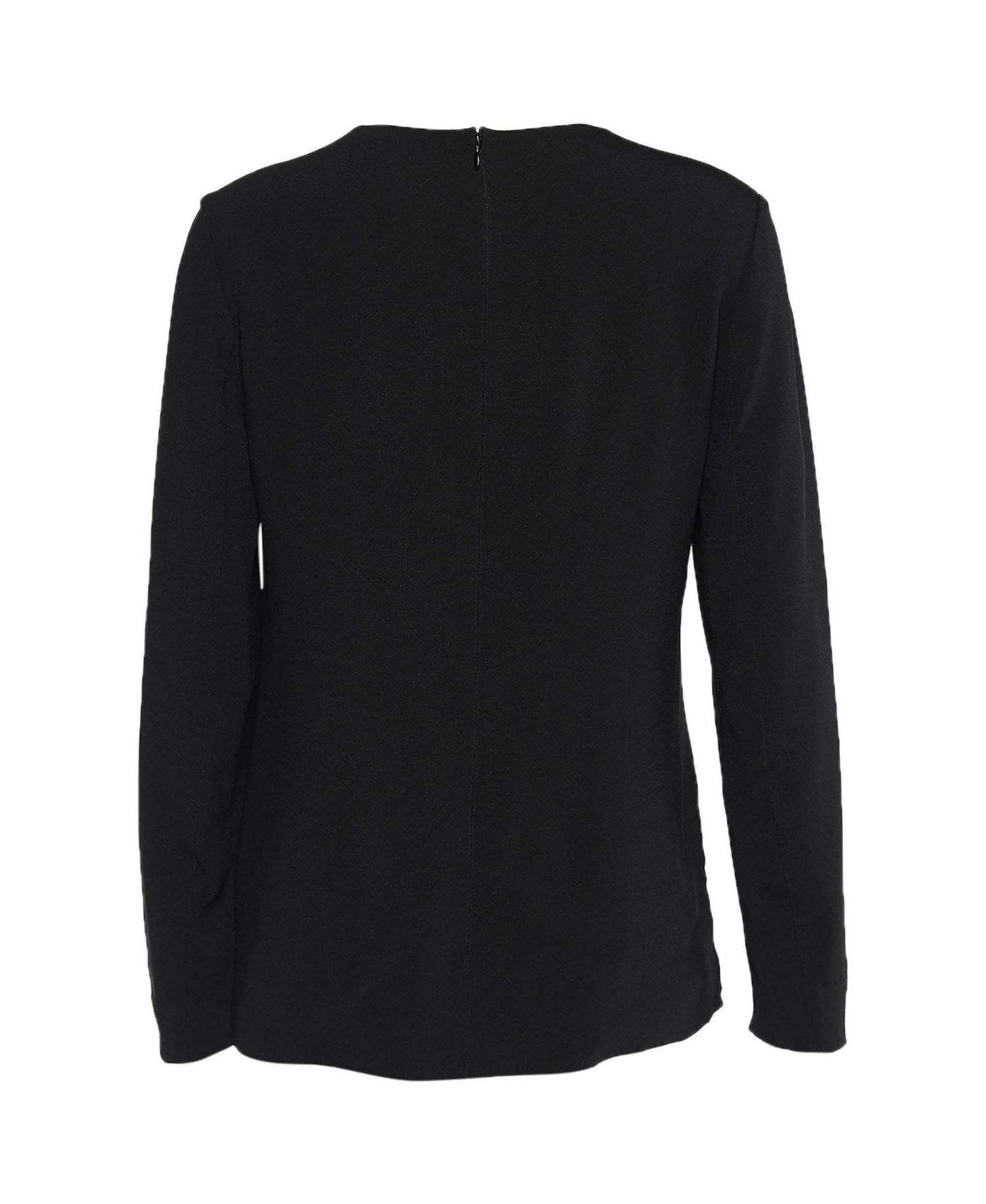 Women's Embroidered Patch Crepe Long Sleeve Top