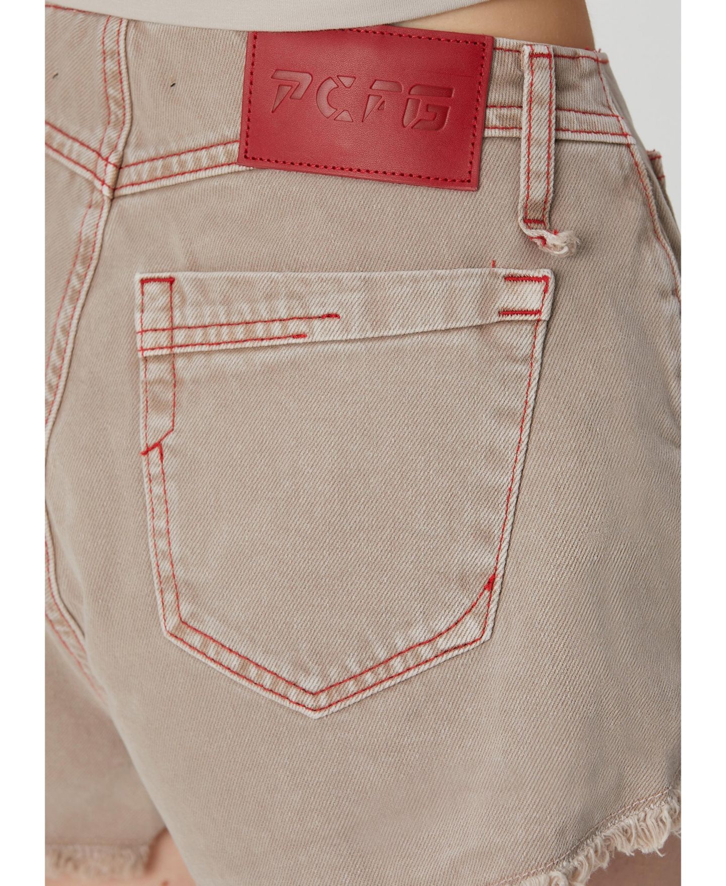 Женские шорты PCFG Distressed Faded Super Mini Denim, цвет: Moon Rock — фото 6