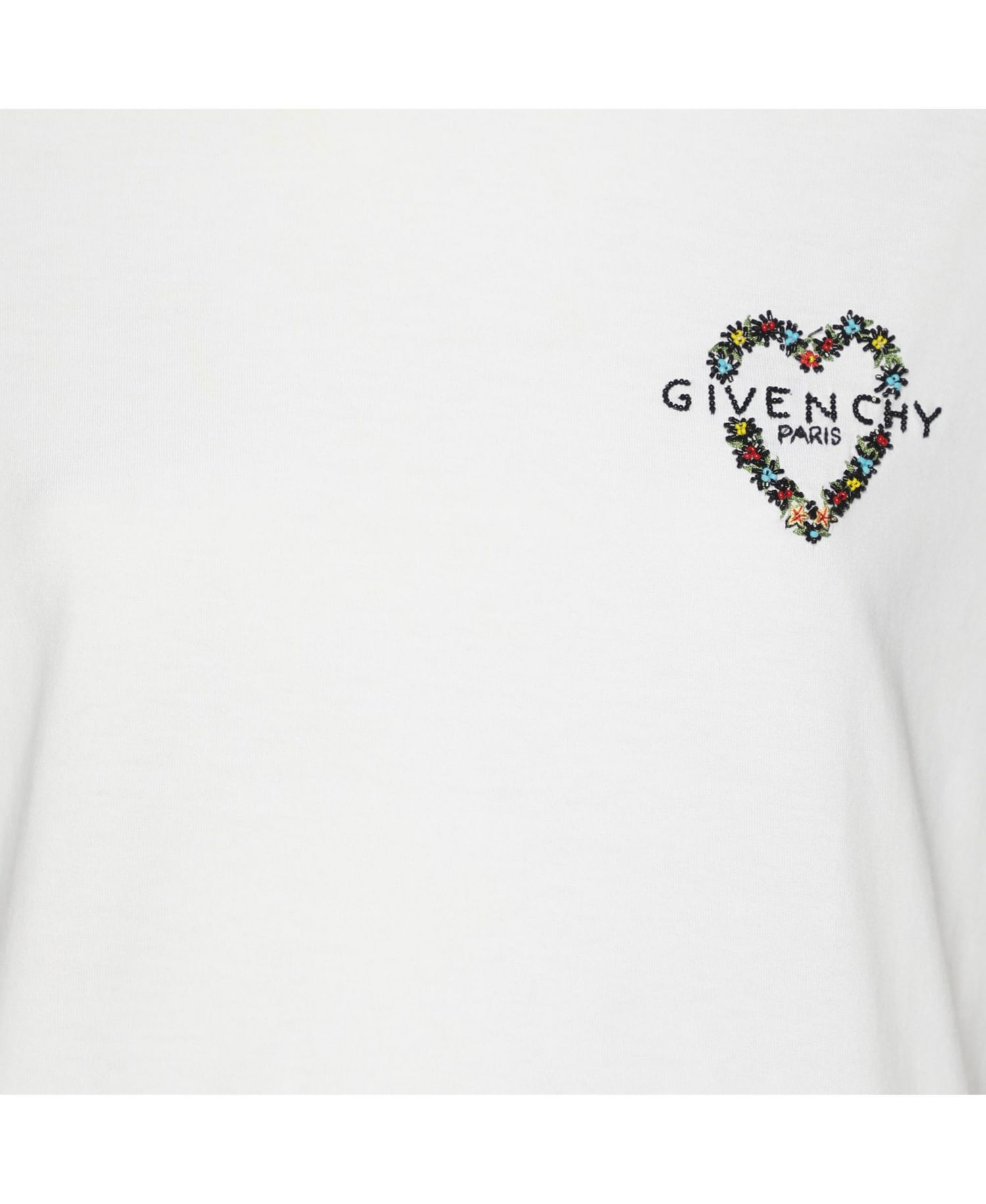 Women's Jersey Embroidered Floral Heart T-Shirt