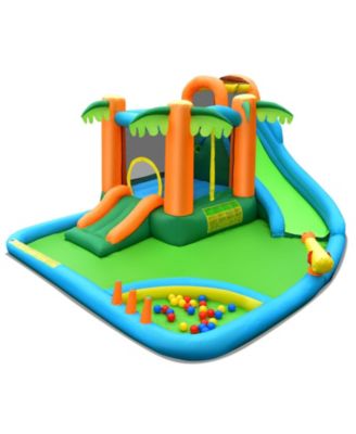 Backyard Inflatable Water Slide Park with Upgraded Safety Handrail
