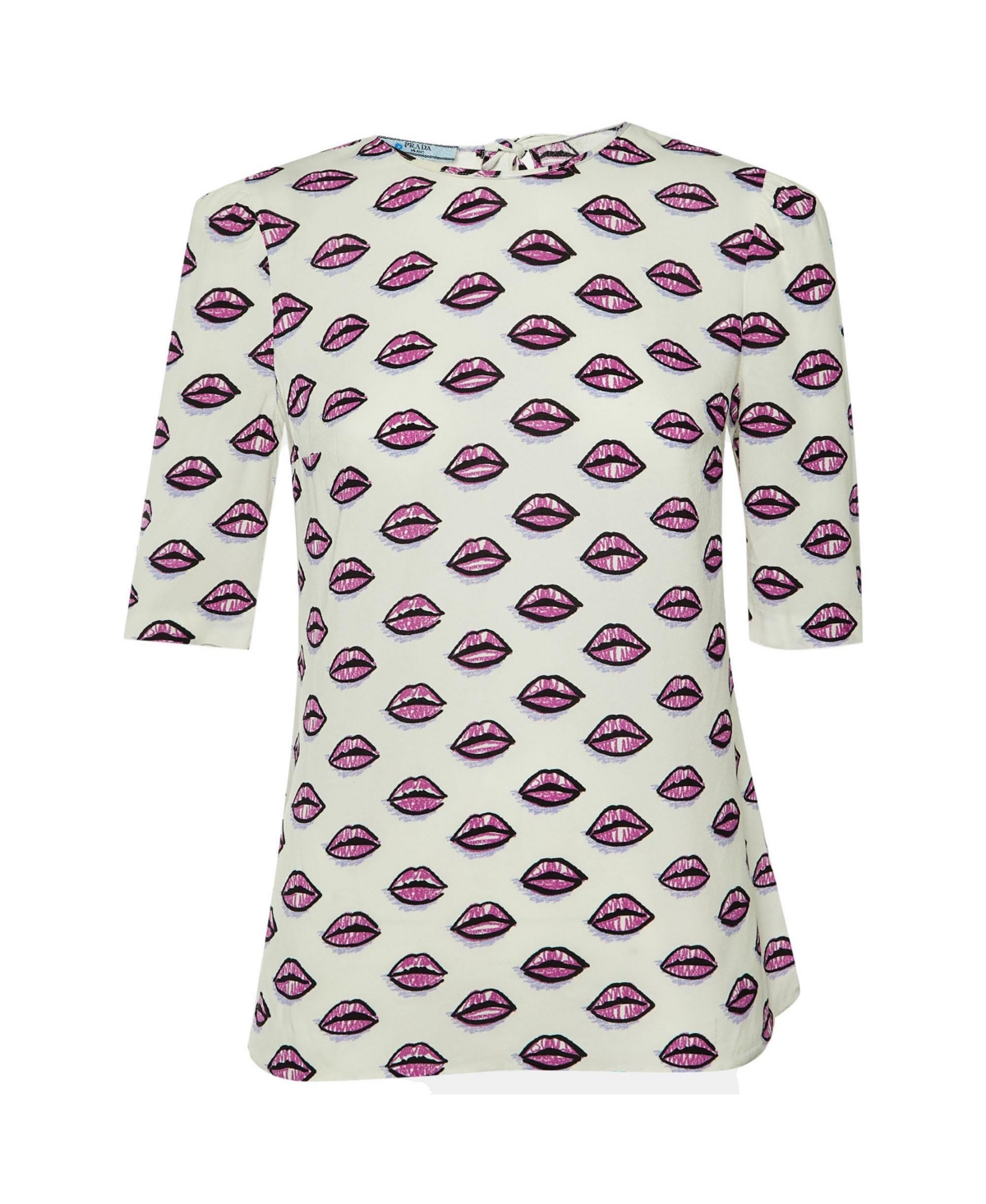 Pre-Owned Prada Women's Lip-Print Crepe Top