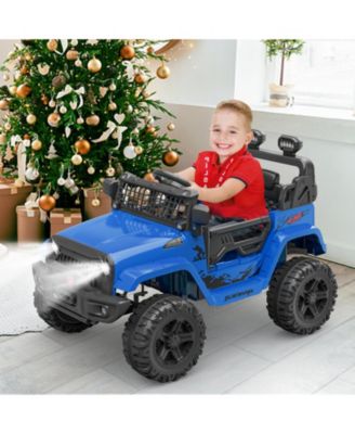 40.2 x 22.8 x 11.8 Inches Kids Electric Ride On Car 12V Battery Powered Dual Drive Toy Car with LED Lights Music Horn for Outdoor Play