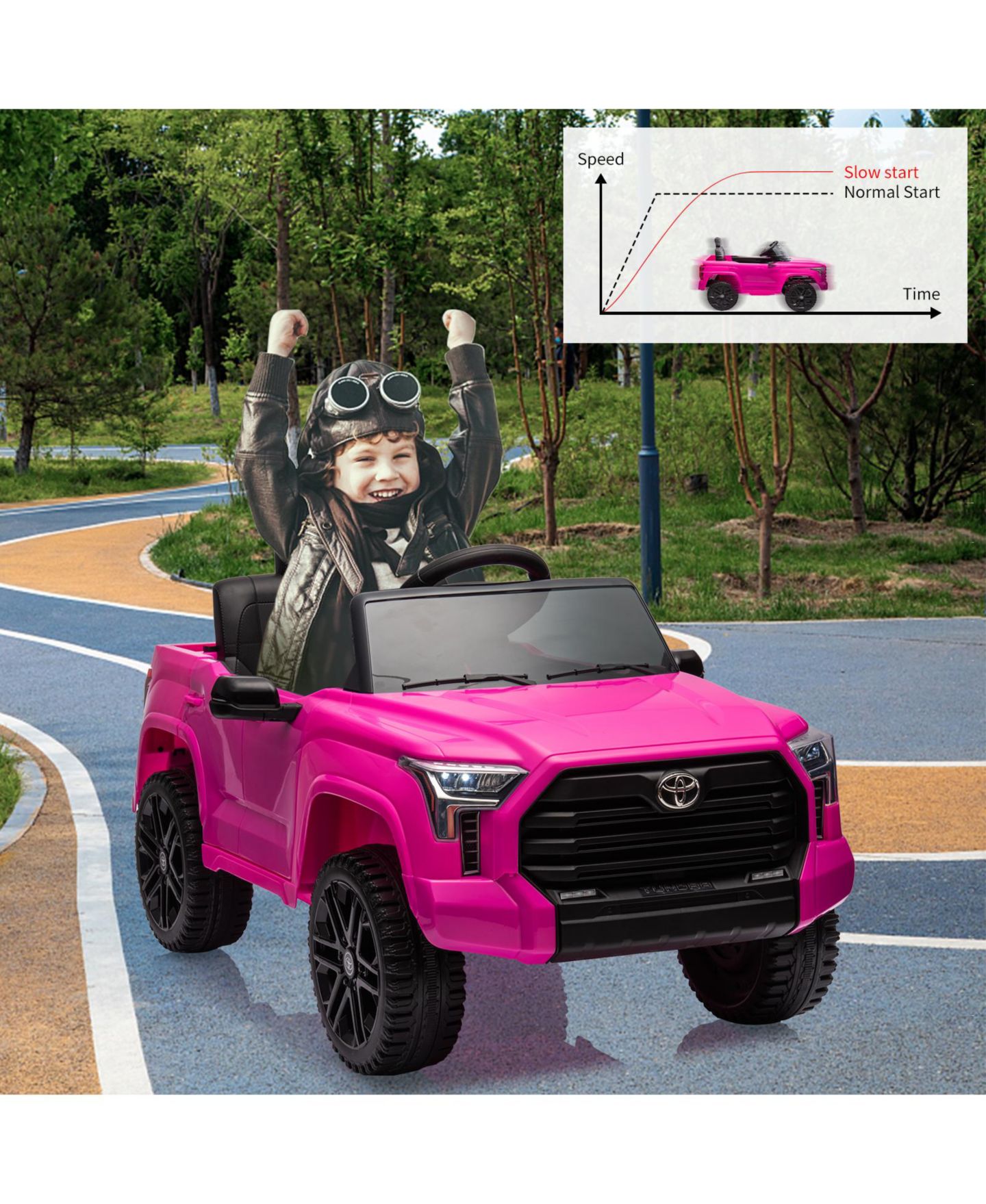 Детская игрушка homfan 12V Licensed Pickup Ride-On Truck with Parent Remote Control, Ages 3-6, цвет: Яркий красный — фото 7