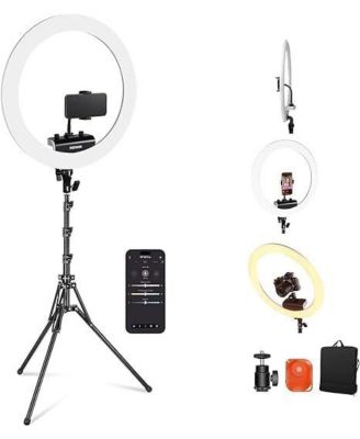 18 Ring Light inch with Tripod Stand and Phone Holder, Ultra Thin Video Ringlight 2900K-7000K TLCI98 Ap... for Lash