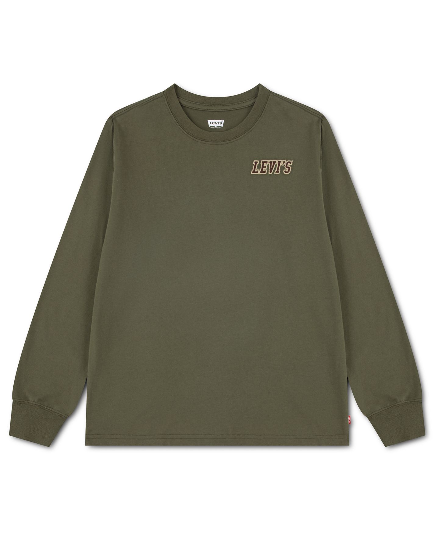 Футболка Levi's In The Woods Long-Sleeve T-Shirt для мальчиков, цвет: Оливковый ночной — фото 2