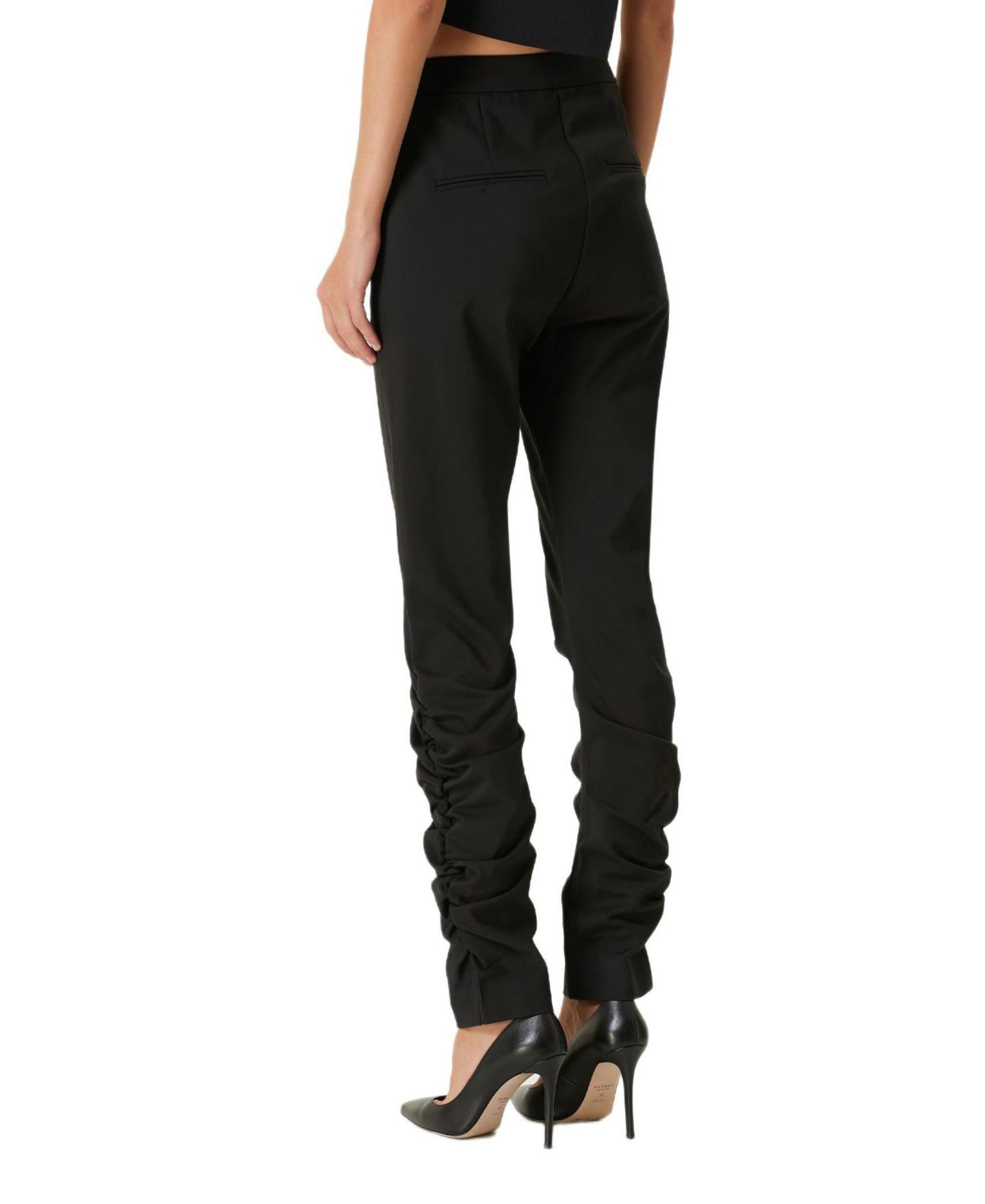 Женские брюки PCFG Stretch Virgin Wool-Blend Draped, цвет: Угольно-чёрный — фото 3