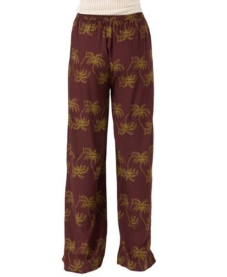 Women's Rosalie Palm Stripe Drawstring Pull-On Pants