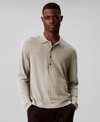 Men's Extra Fine Merino Polo Sweater