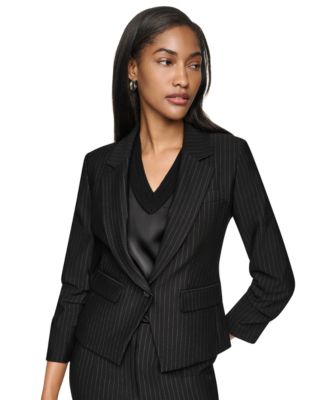 Petite One-Button Notch-Collar Jacket