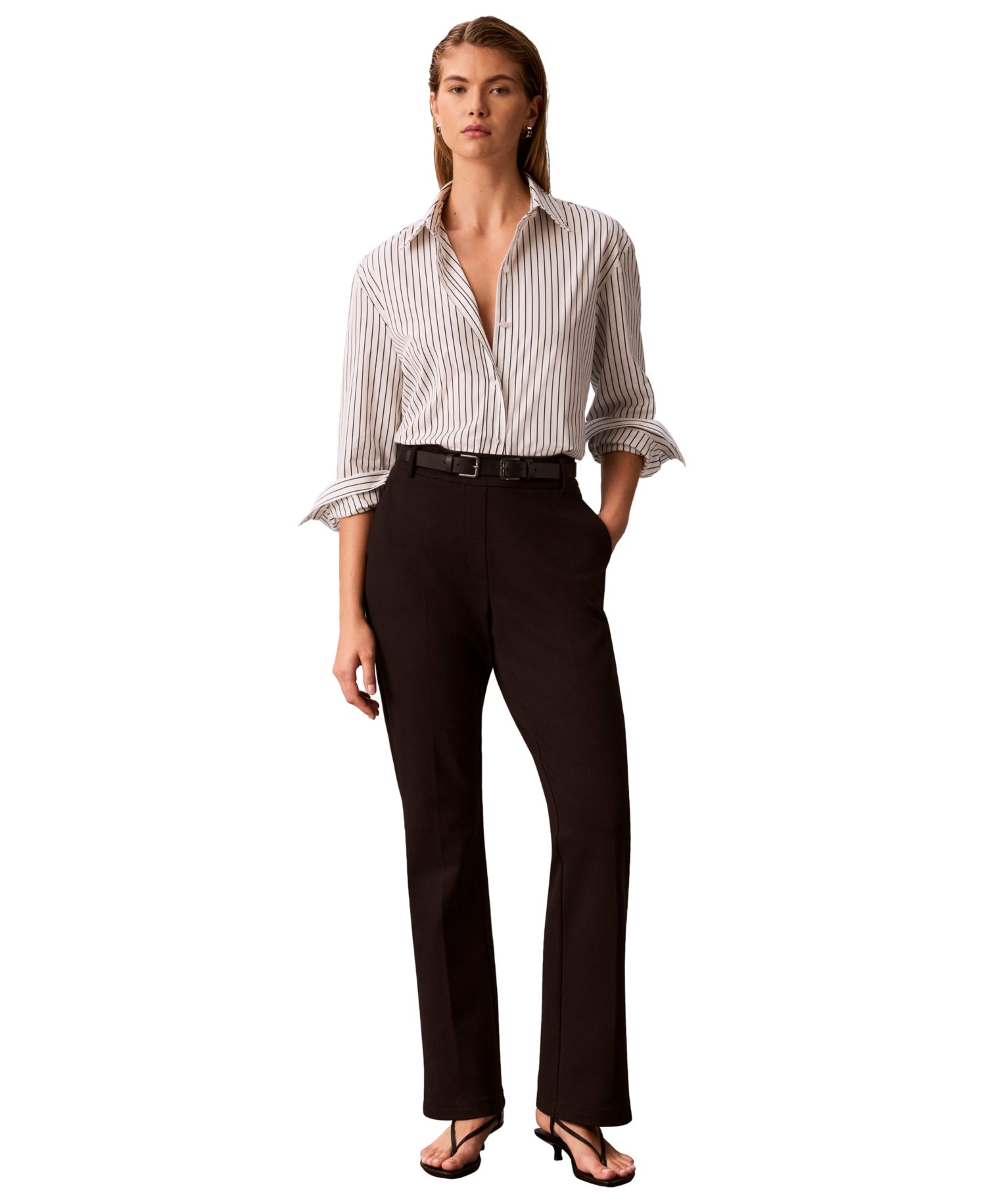 Women's Striped Collared Neck Shirt