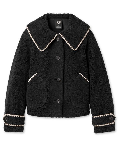 Женская куртка UGG Nikia Relaxed-Fit Collared Neck, цвет: Чёрный