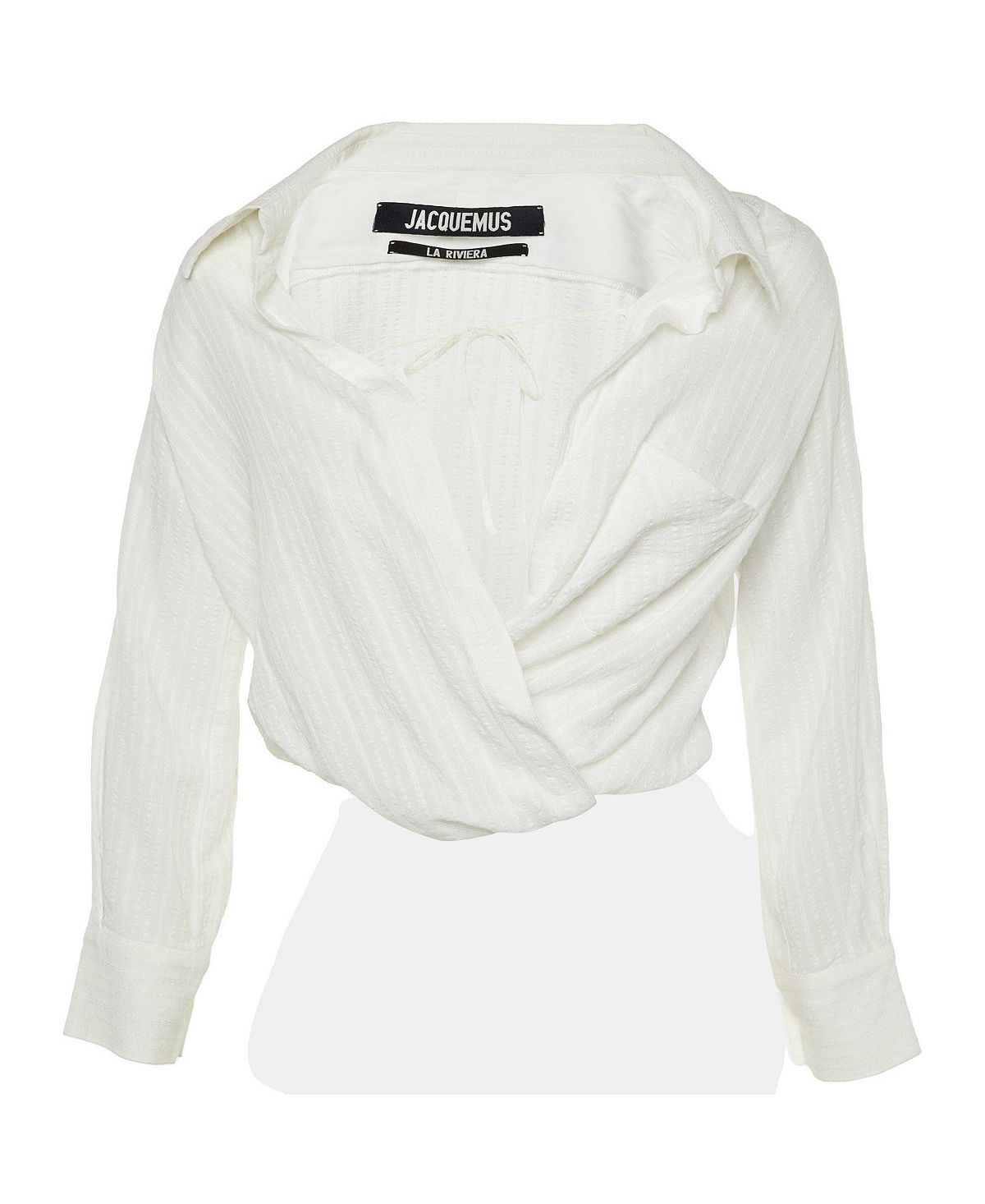 Pre-Owned Jacquemus Women's La Riviera Textured Viscose Wrap Blouse view 1 — MAYCSS fashion products