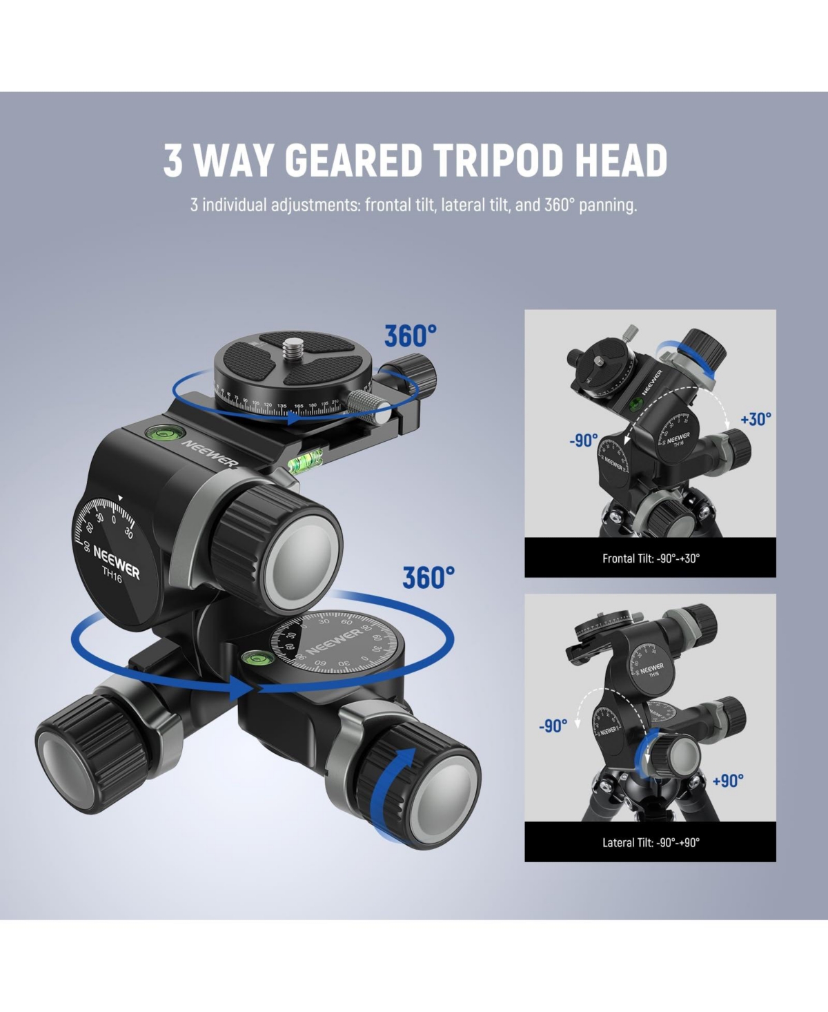 Neewer TH16 Camera Tripod with 13.2lb, 6kg