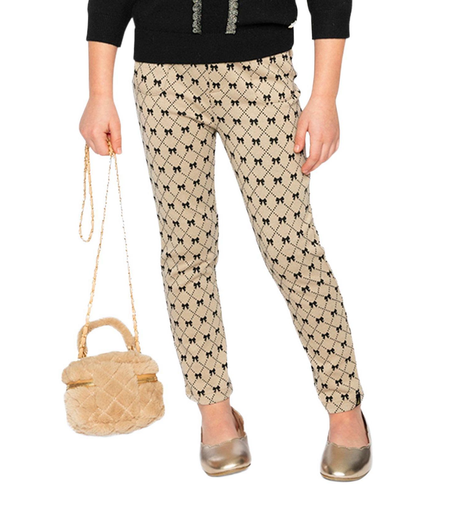 Big Girls (6-14) Treggings Bow Tie Print