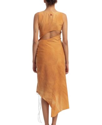 cotton slit dress Plus Size - Midi Cotton Slub Side Slit Dress