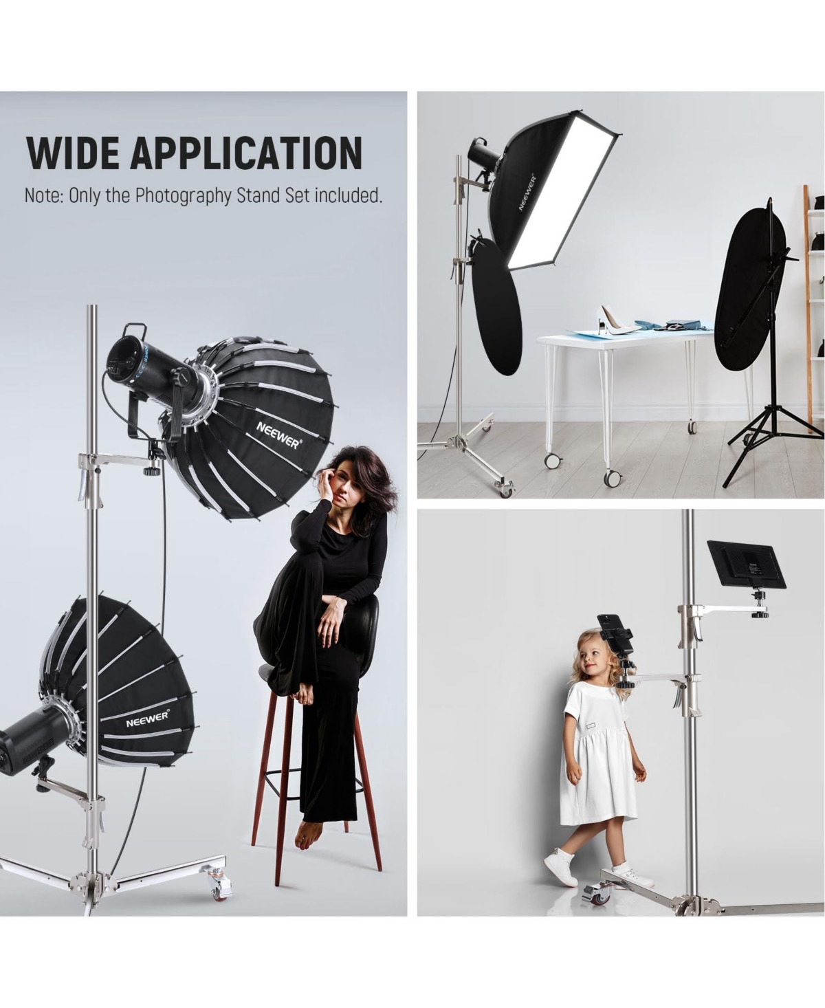 Neewer ST198SS Photography Light Stand with 6.5feet, 198cm, 35lb
