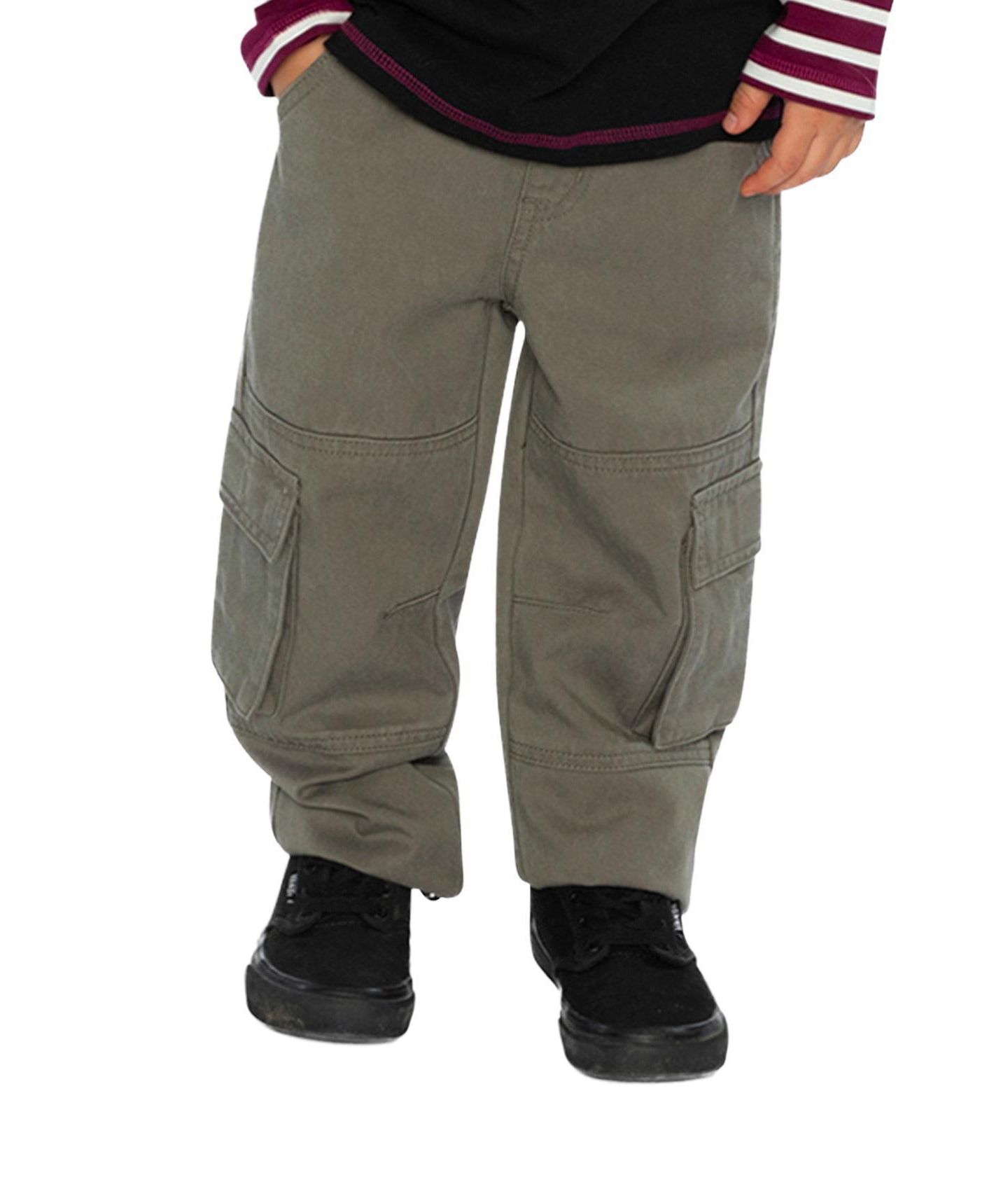 Брюки Deux par Deux Twill with Cargo Pockets для мальчиков-малышей, цвет: Серый — фото 2