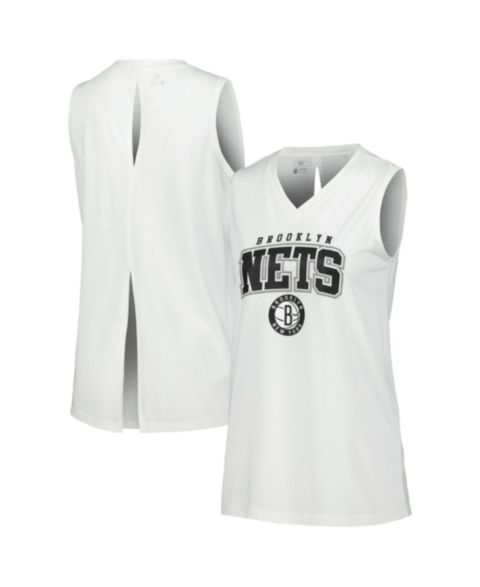 Женский топ LevelWear White Brooklyn Nets Paisley Peekaboo