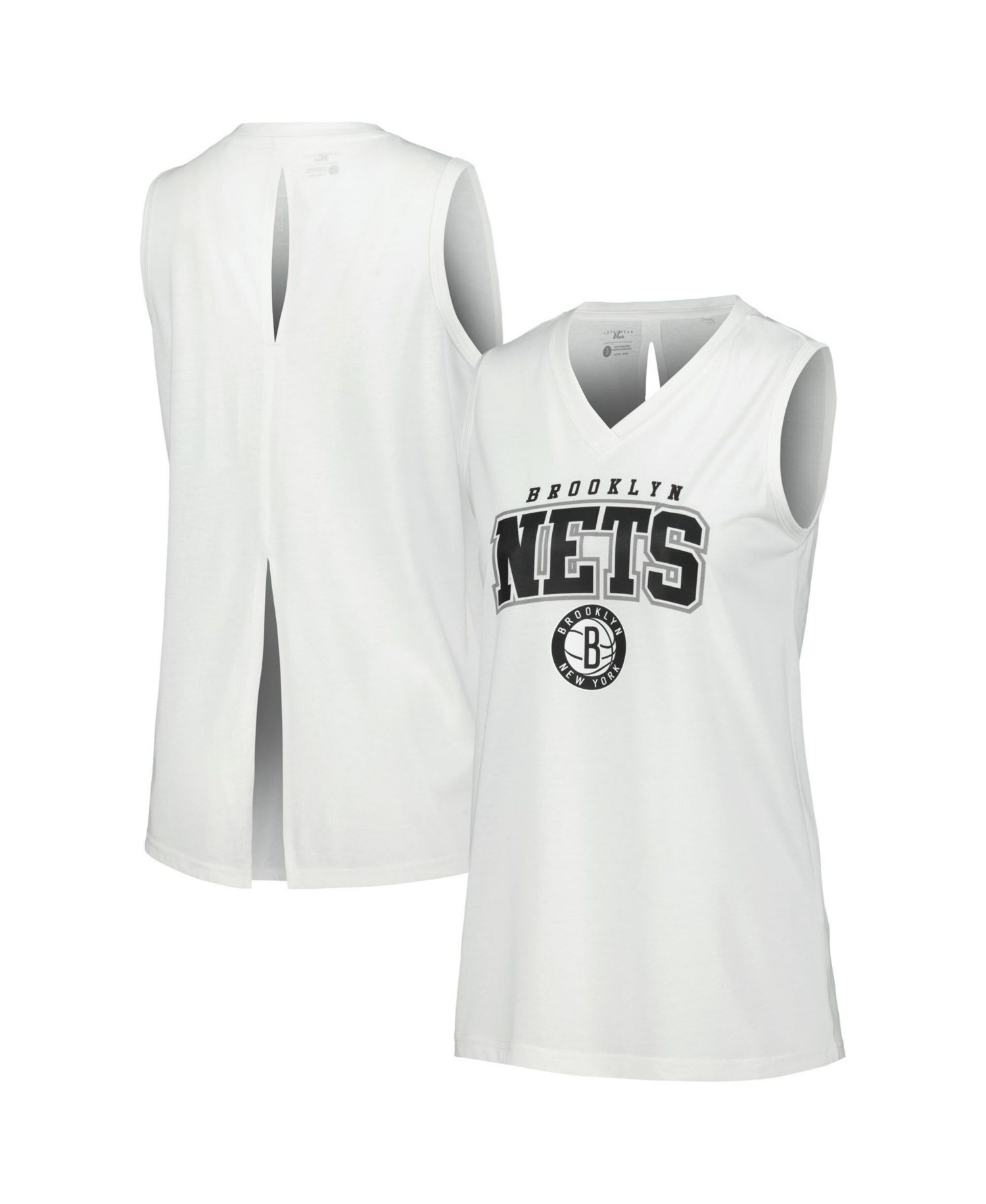 Women's White Brooklyn Nets Paisley Peekaboo Tank Top