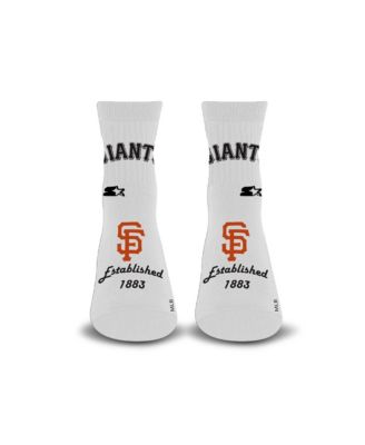 Men's and Women's White San Francisco Giants Established Stencil Quarter Socks