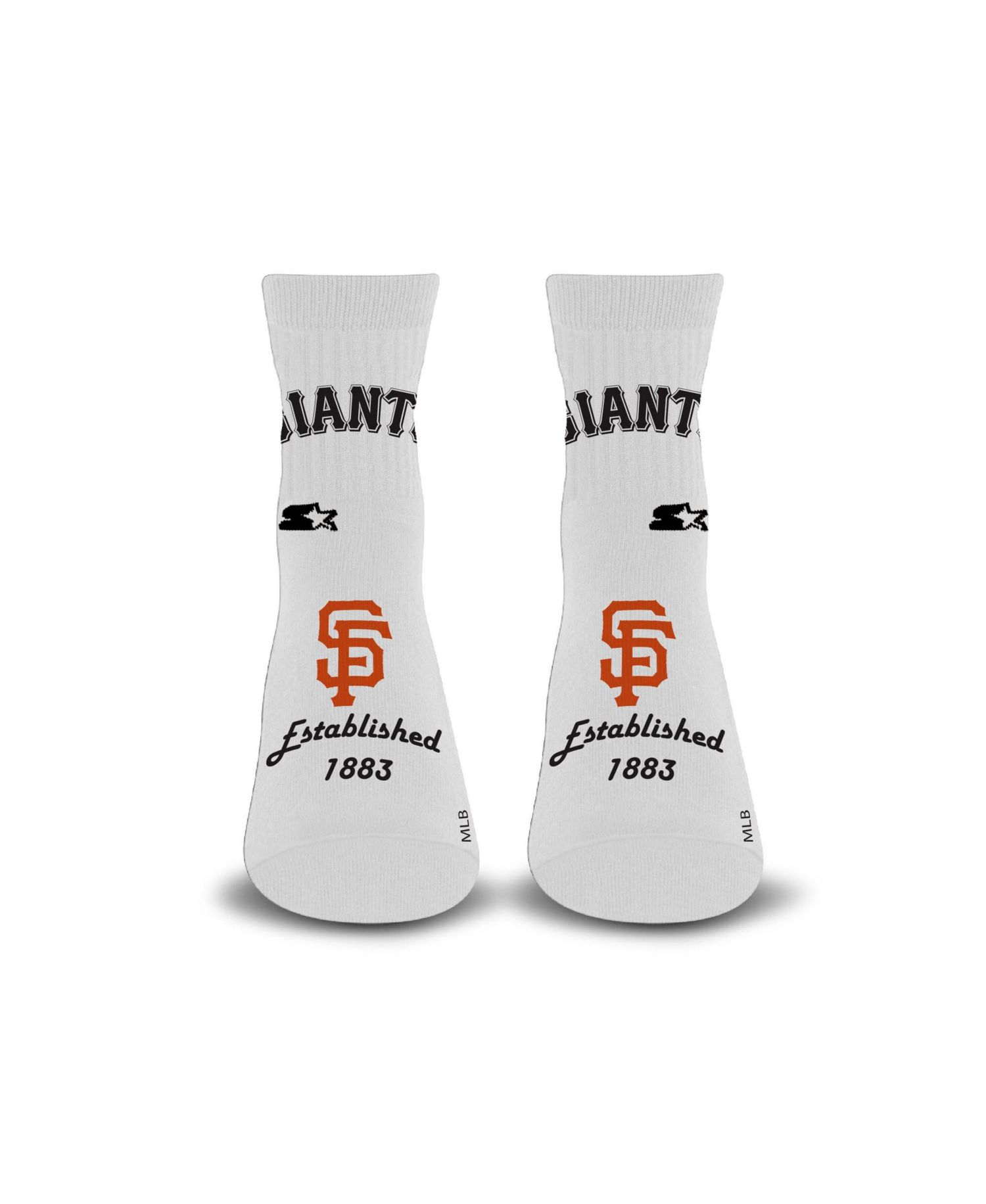 Men's and Women's White San Francisco Giants Established Stencil Quarter Socks