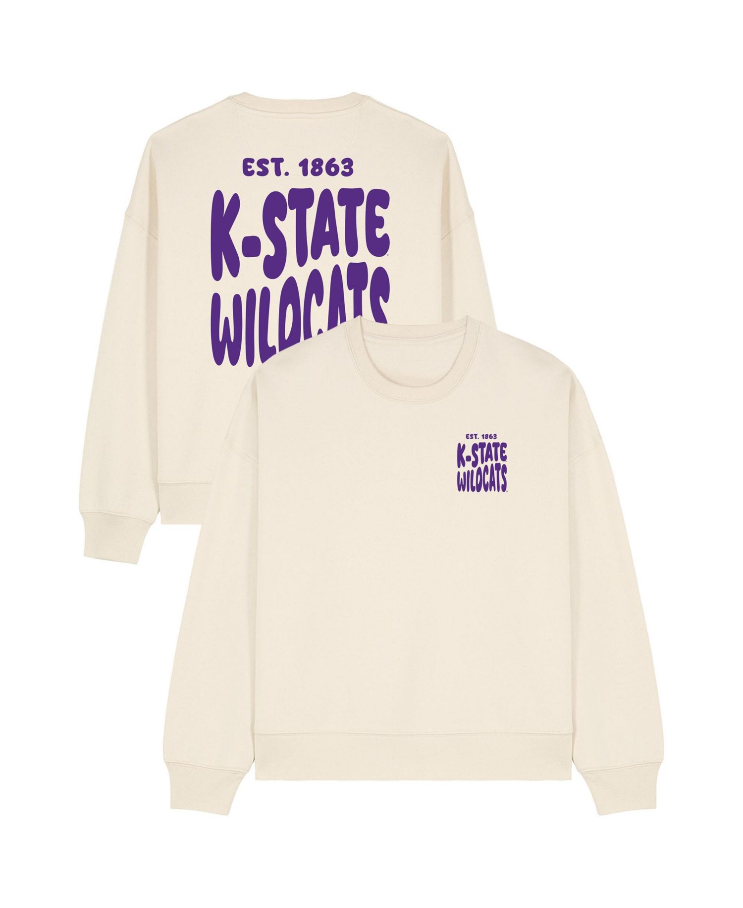 Women's Cream Kansas State Wildcats Cloud Sweatshirt