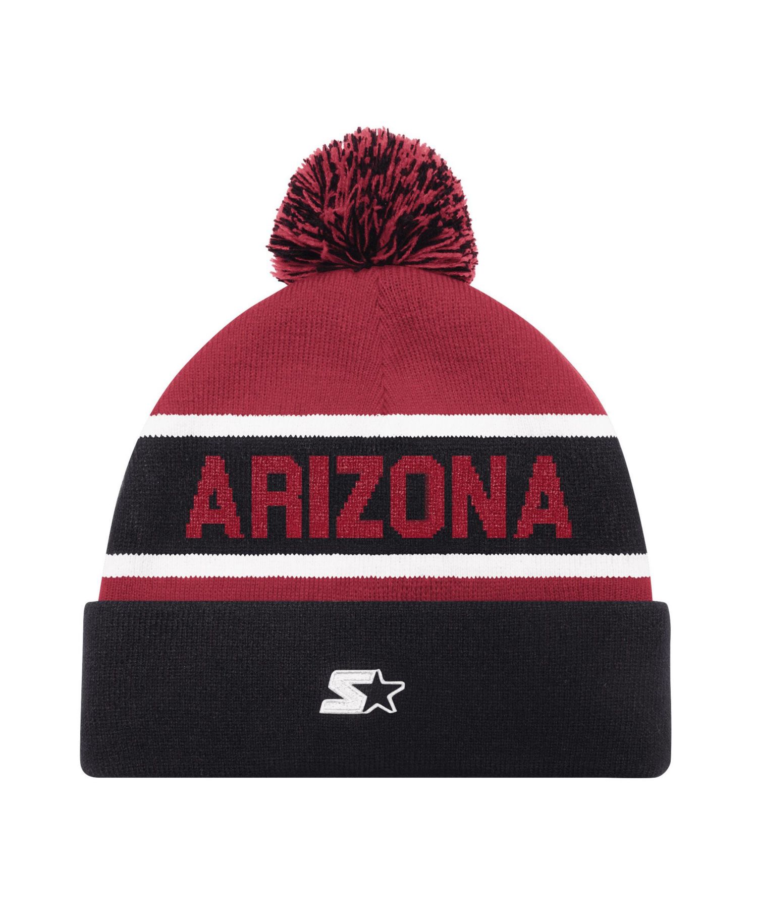 Men's and Women's Black Arizona Cardinals Cuffed Knit Hat with Pom