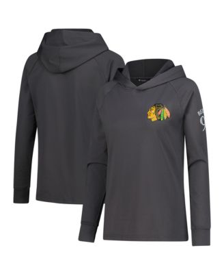 Women's Connor Bedard Charcoal Chicago Blackhawks Impression Name & Number Raglan Hoodie