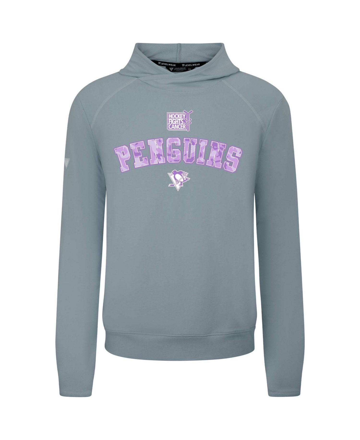 Men's Gray Pittsburgh Penguins Hockey Fights Cancer Mandate Tri-Blend Hoodie
