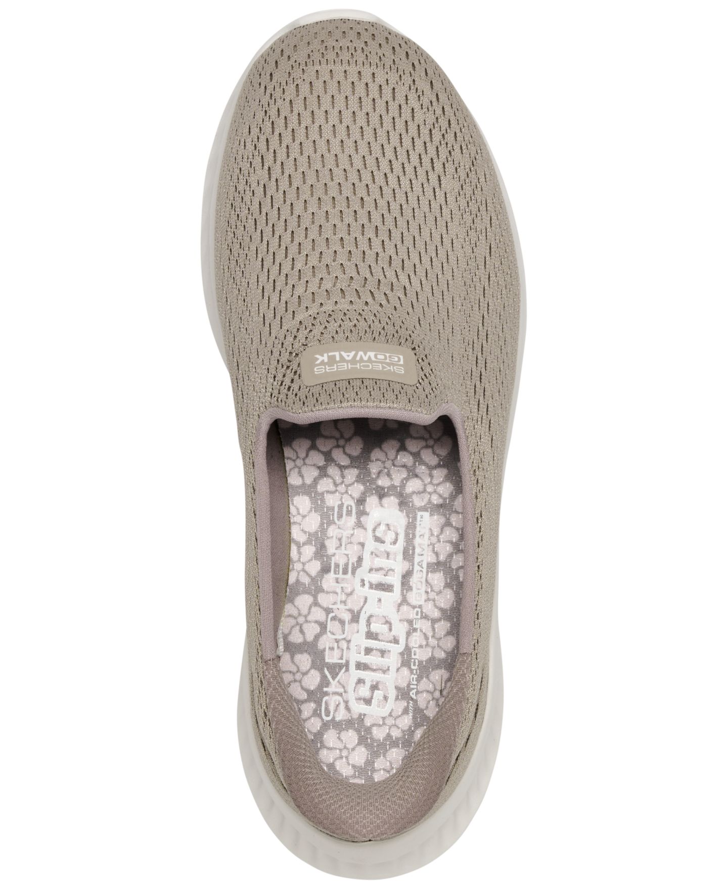 Женские кроссовки Skechers Slip-Ins: GO Walk Now - Ivy Wide Width Walking, цвет: Серо-коричневый — фото 5
