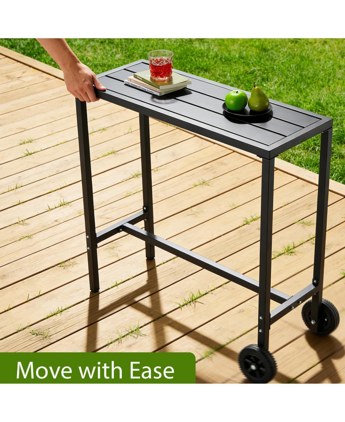 homfan 39-Inch Bar Height Pub Table with Steel Frame for Kitchen Dining Room Patio