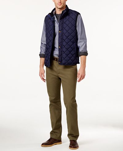 Club Room Quilted Vest, Long-Sleeve Henley and Oxford Shirt, Only at Macy's
