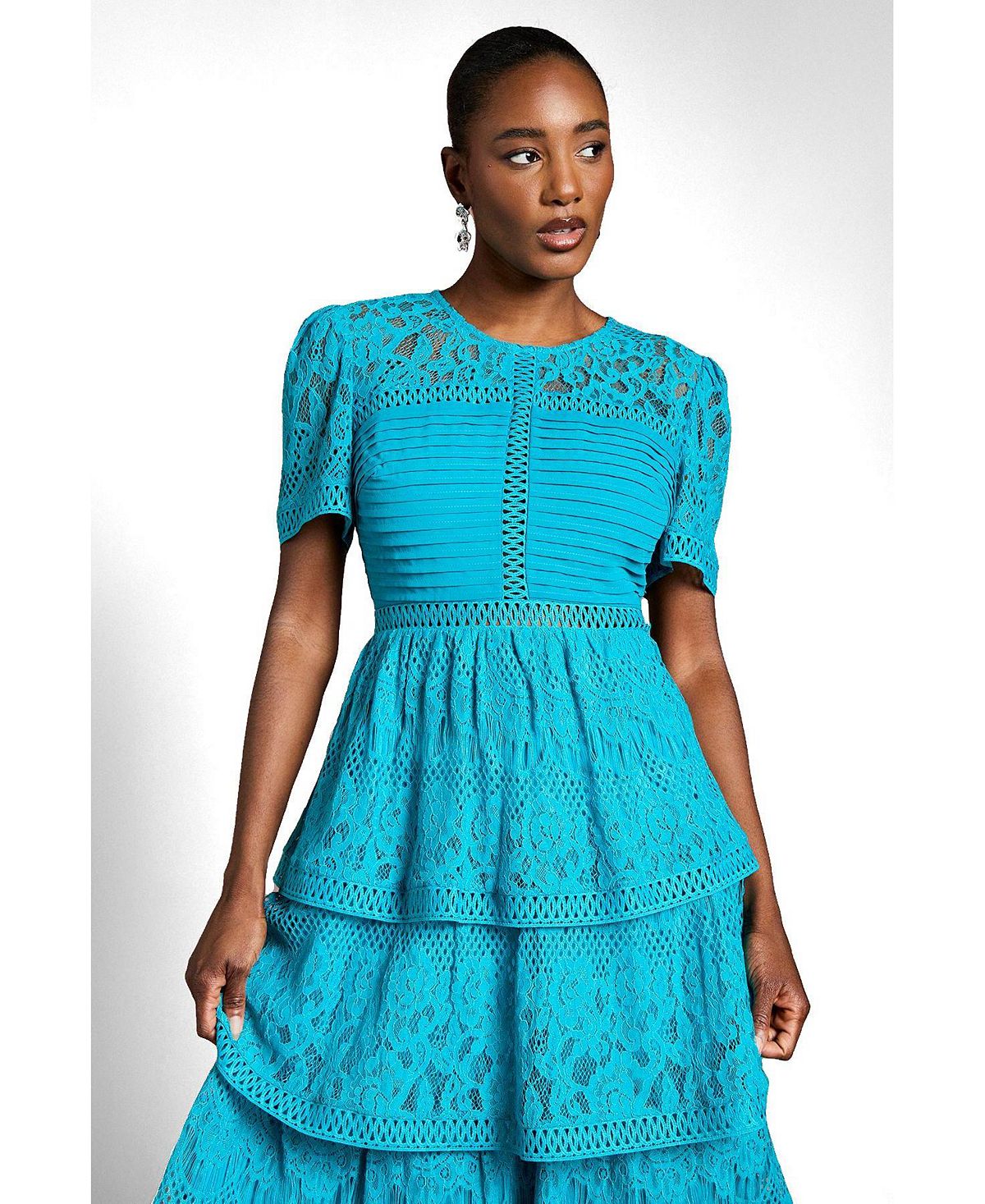 Coast Women's Tiered Lace Midi Dress view 2 — MAYCSS fashion products