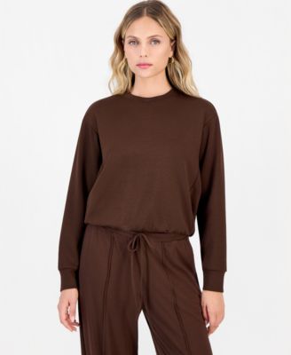 Petite Crewneck Bubble-Hem Top