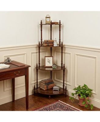 Wood Four Tier Corner Bookcase