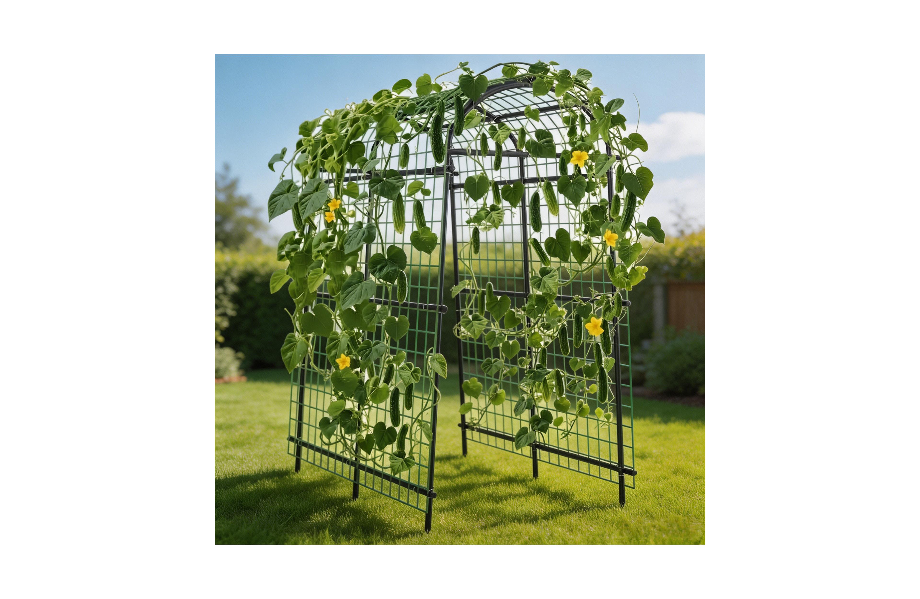 homfan 71 x 39 x 83 Inch Steel Garden Arch Trellis for Climbing Plants, Outdoor Arbor Pergola for Gate Entrance Pathway