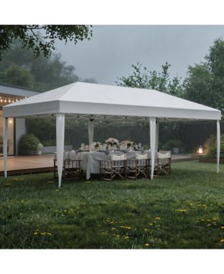 Oxford Fabric Cantilevered Folding Shelter with Eaves, Outdoor Pop-Up Camping Canopy for Patio Beach Backyard