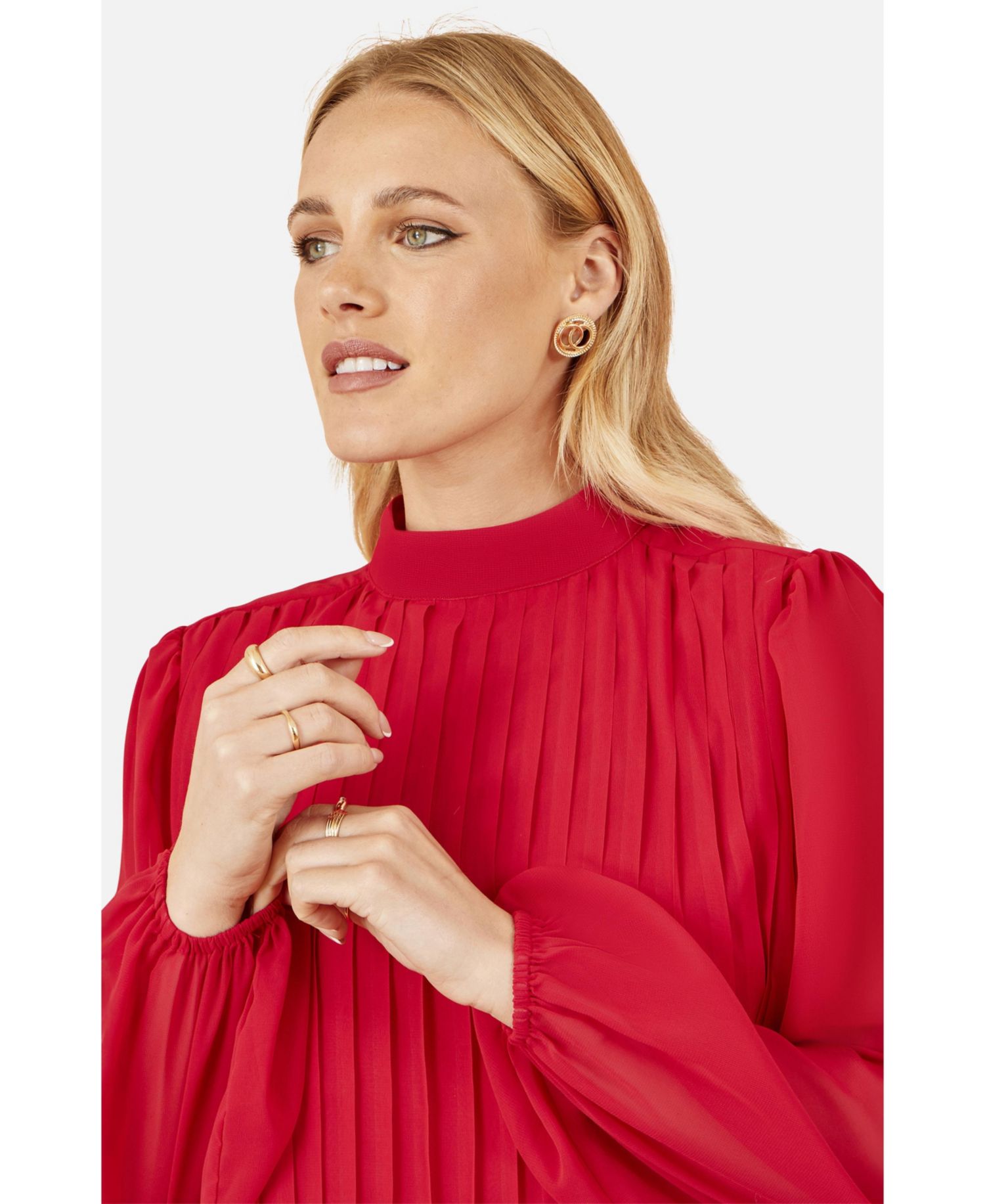 Women's Pleated Long Sleeve Top