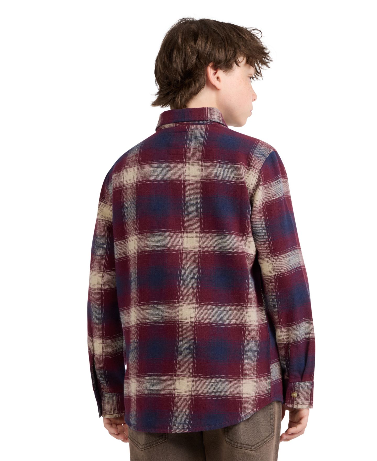 Рубашка Levi's Shadow Plaid Long-Sleeve для мальчиков, цвет: Tawny Port — фото 4