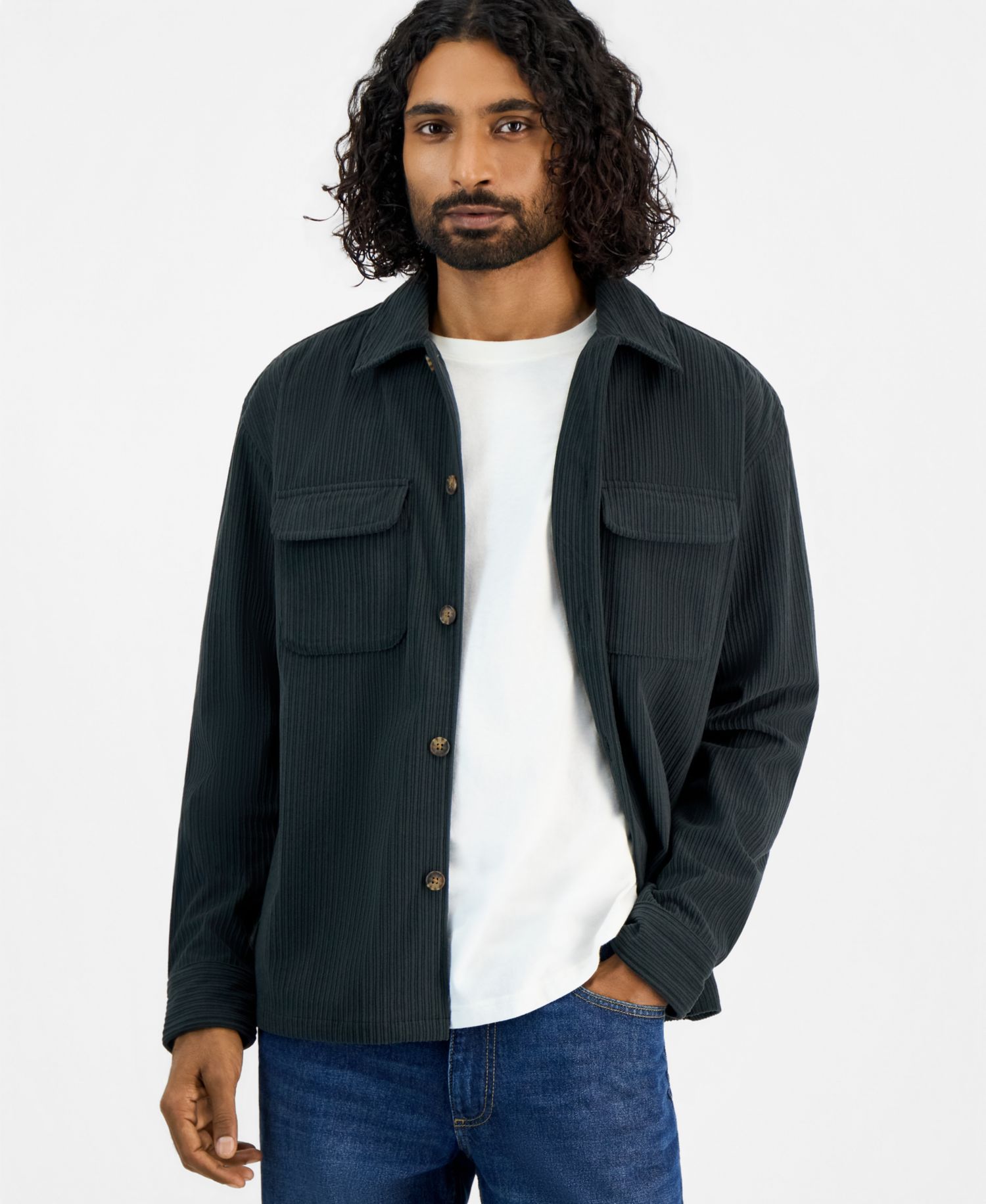 Men's Long-Sleeve Corduroy Shirt