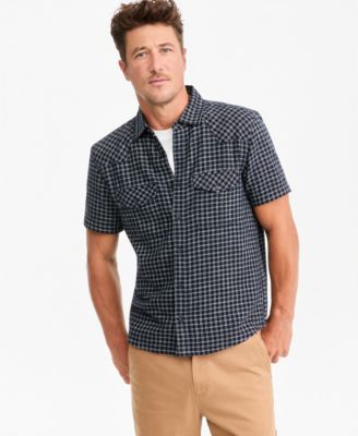 Men's Short-Sleeve Alfredo Mini Check Shirt