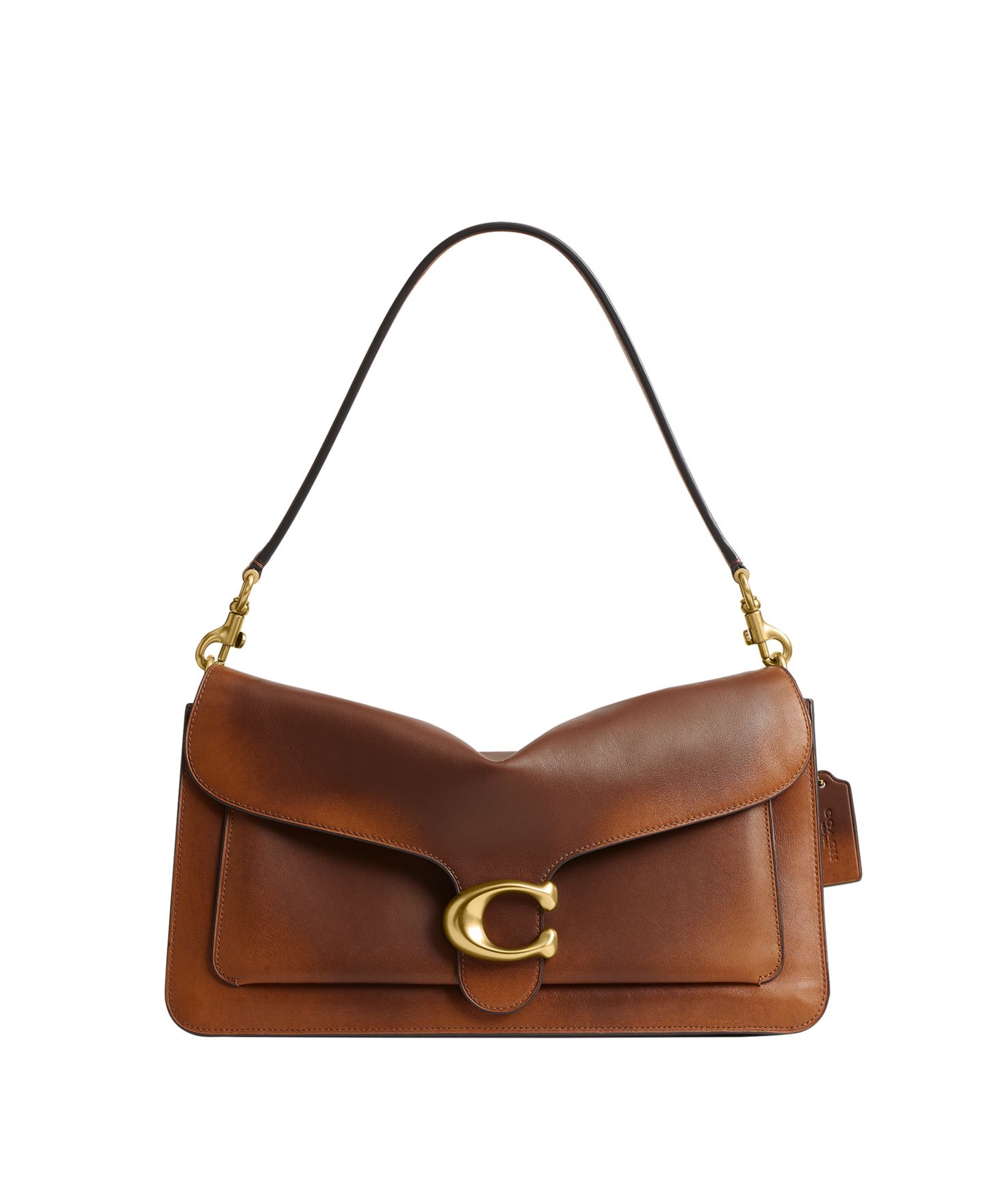 Женская сумка COACH Tabby Large Loved Leather Shoulder 36, цвет: Латунный / Коричневый — фото 1
